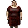 Pictured model is wearing a 5XL. This model’s measurements are Bust: 55 in, Waist: 51 in, Hips: 64 in, Height: 5 ft 3 in