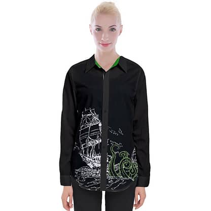 Sea Monster Long Sleeve Button Up